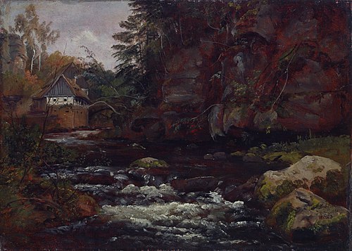 Mill in Liebethaler Grund, 1823, Johan Christian Dahl