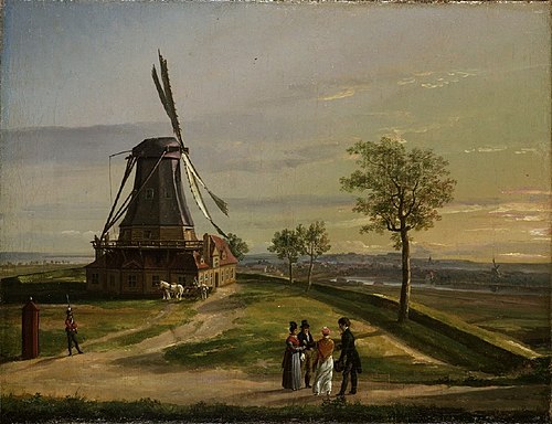 Store Kongens Mølle på Schacks Bastion, 1810, Johan Christian Dahl