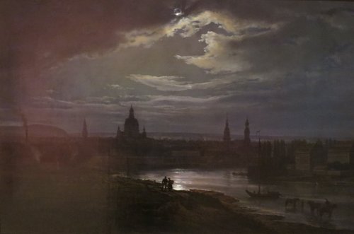 Dresden by Moonlight, 1843, Johan Christian Dahl