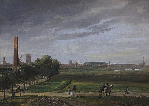 View of Vesterbro, Seen from Enighedsværn, 1810, Johan Christian Dahl
