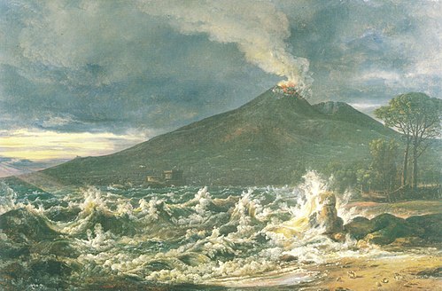 View of Vesuvius from the Beach near Castellammare, 1821, Johan Christian Dahl
