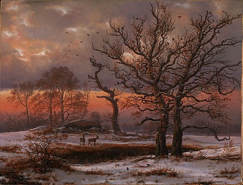 Danish Winter Landscape with Dolmen, 1838, Johan Christian Dahl