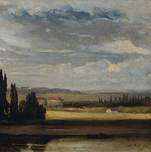 Landschaftsblick mit hohem Wolkenhimmel, 1828, Johan Christian Dahl