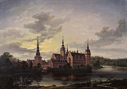 Frederiksborg Castle in Moonlight, 1817, Johan Christian Dahl