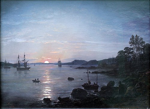 Fjord at Holmestrand, 1843, Johan Christian Dahl