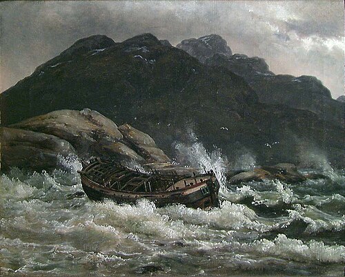 Wreck on the Coast of Norway, 1829, Johan Christian Dahl