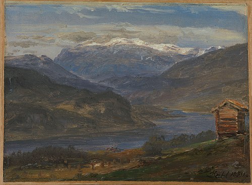 View of Hjelle in Valdres, 1850, Johan Christian Dahl