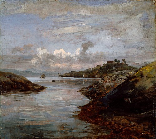 Fredriksberg Fortifications on Nordnes in Bergen, 1834, Johan Christian Dahl