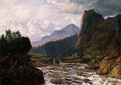 River between steep Rocks, 1857, Johan Christian Dahl