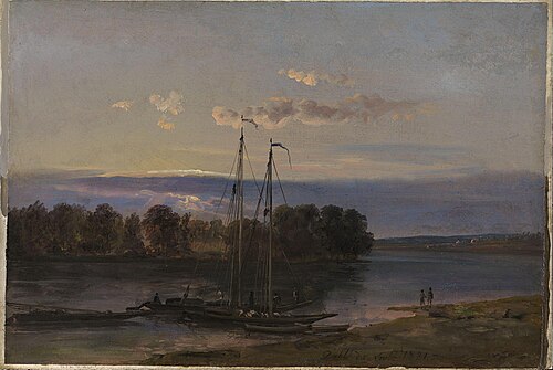 The Elbe at Sunset, 1821, Johan Christian Dahl