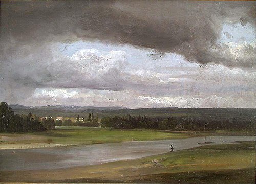 View of the Elbe, 1900, Johan Christian Dahl