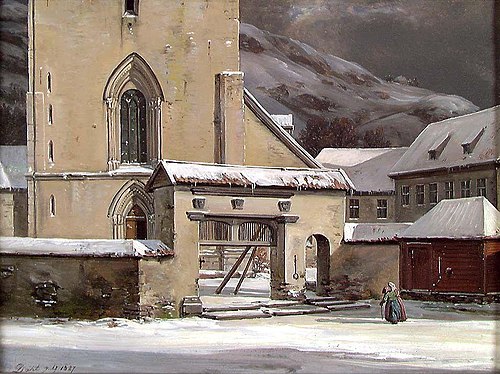 The Entrance Gate of the Cathredal, Bergen, 1827, Johan Christian Dahl