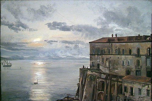 The Barracks at  Pizzofalcone, Napels, 1820, Johan Christian Dahl