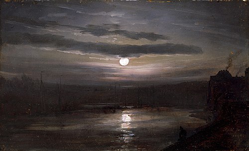 The Elbe in Moonlight, 1846, Johan Christian Dahl