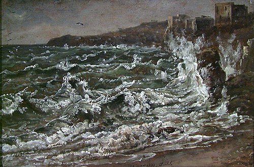 Waves and Breakers in the Bay of Naples, 1821, Johan Christian Dahl