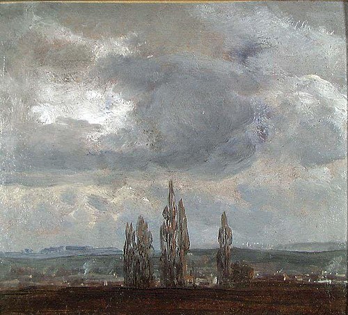 Clouds over Village with Poplars, 1836, Johan Christian Dahl