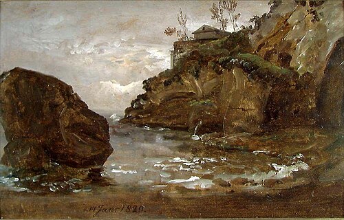 Rocky Coast near Naples, 1821, Johan Christian Dahl