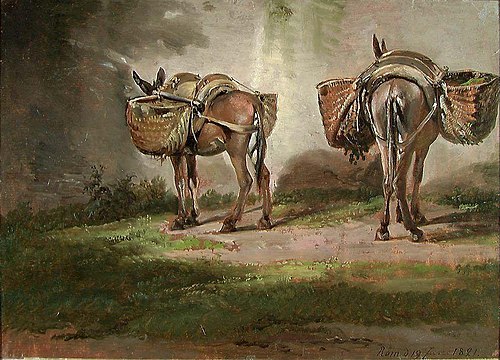 Two Donkeys with Baskets, 1821, Johan Christian Dahl