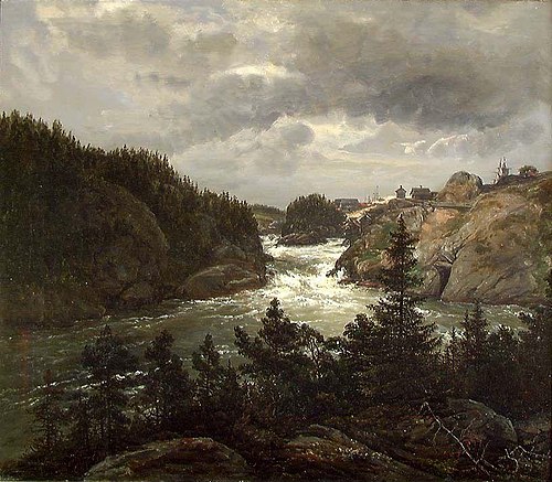 The Lower Falls at Trollhättan, 1853, Johan Christian Dahl