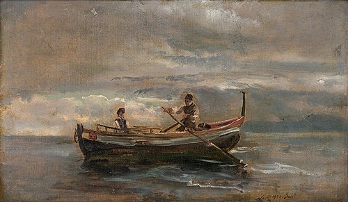 Two Men in a Rowing Boat, 1820, Johan Christian Dahl