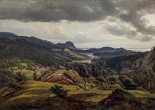View of Lysekloster near Bergen, 1827, Johan Christian Dahl