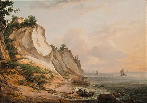 The Cliff Dronningstolen on Møn, 1815, Johan Christian Dahl