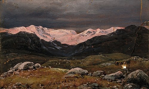 Mountains on Hardangervidda at Sunset, 1840, Johan Christian Dahl