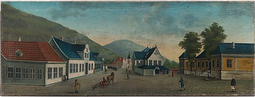 Rådhusalmenningen in Bergen, 1806, Johan Christian Dahl