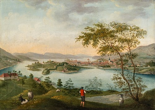 Bergen seen from Kronstad, 1810, Johan Christian Dahl