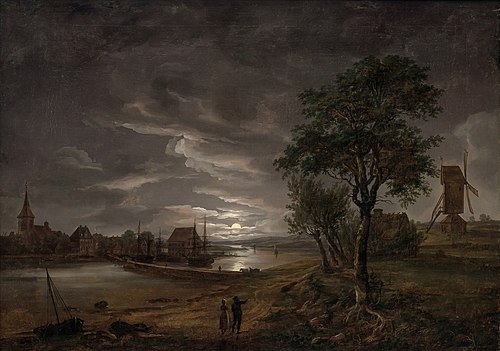 View of Stege in Moonlight, 1815, Johan Christian Dahl