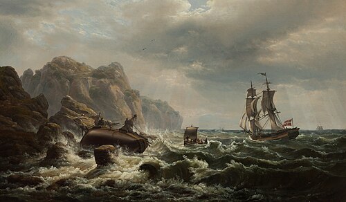 Shipwreck on the Coast of Capri, 1824, Johan Christian Dahl