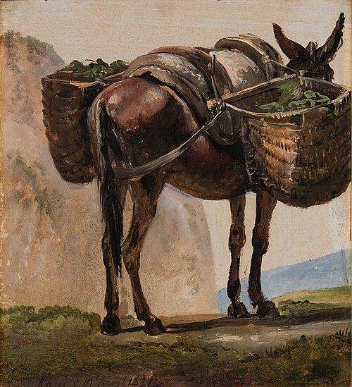 Donkey with Baskets, 1821, Johan Christian Dahl