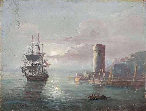 Coastal Landscape with a Round Tower, 1823, Johan Christian Dahl