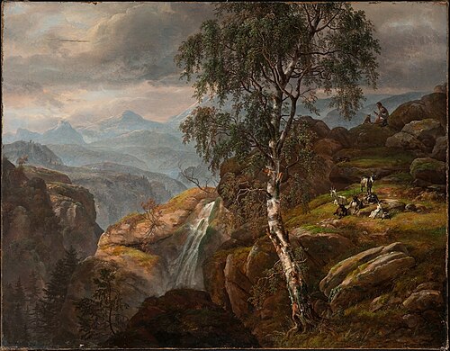 Mountain Landscape with a Birch Tree, 1824, Johan Christian Dahl