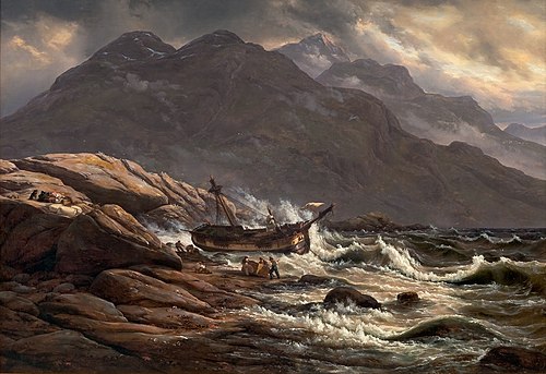 Shipwreck on the Coast of Norway, 1830, Johan Christian Dahl