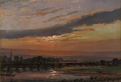 The Augustusbrücke under Repair, 1845, Johan Christian Dahl