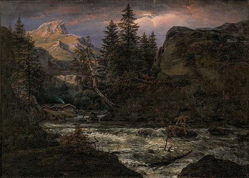 Mountain Landscape at Sunset, 1849, Johan Christian Dahl