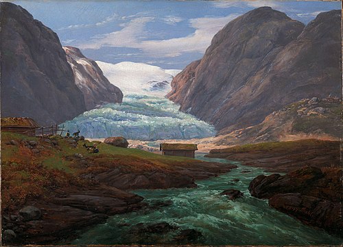 View of Nigardsbreen in Jostedalen, 1847, Johan Christian Dahl