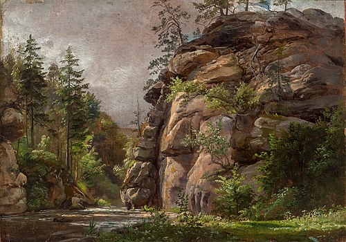 River between steep Rocks, 1825, Johan Christian Dahl