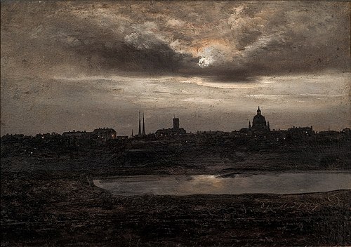 Dresden by Moonlight, 1827, Johan Christian Dahl