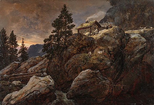 Farm on a Mountain Side, 1854, Johan Christian Dahl