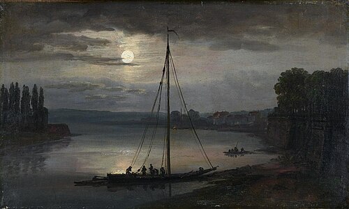 View of the Elbe near the Brühlsche Terrasse, 1824, Johan Christian Dahl