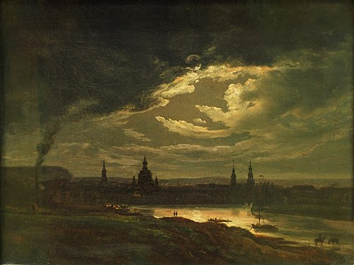 Vue de Dresde la nuit, 1841, Johan Christian Dahl
