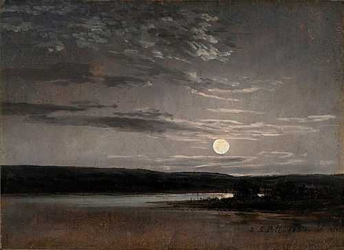 The Elbe in Moonlight, 1833, Johan Christian Dahl
