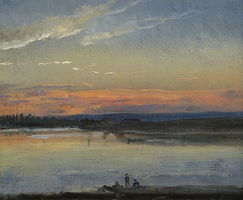 The Elbe in Evening Light, , Johan Christian Dahl