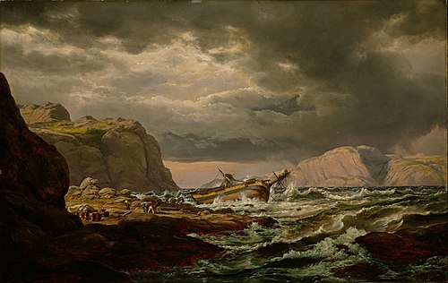 Shipwreck on the Coast of Norway, , Johan Christian Dahl