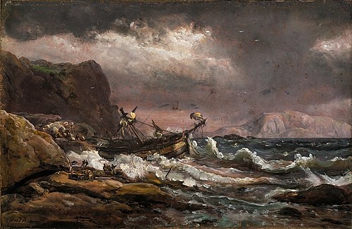 Shipwreck on the Coast of Norway, 1832, Johan Christian Dahl