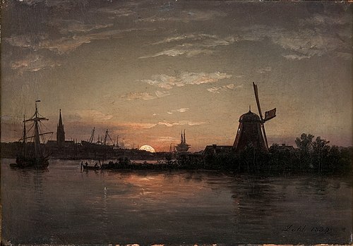 The Oder near Swinemünde in Moonlight, 1839, Johan Christian Dahl