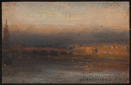 The Elbe in the Evening, 1840, Johan Christian Dahl