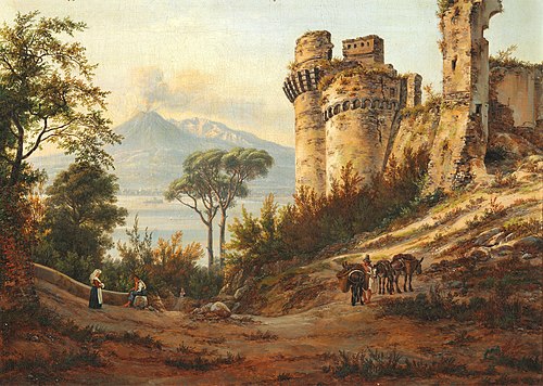 A ruin in the neighborhood of Castel Mare, 1828, Johan Christian Dahl
